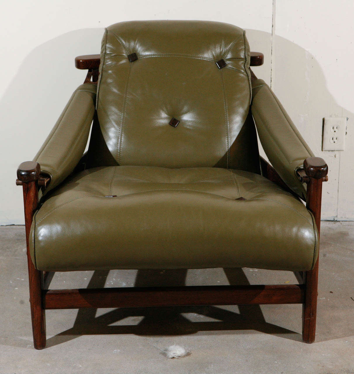 Lounge chair leather and rosewood