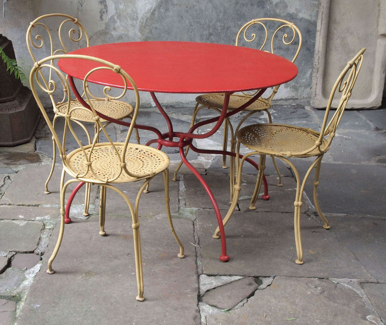 Six  Late 19th Century French Painted Garden Chairs 3