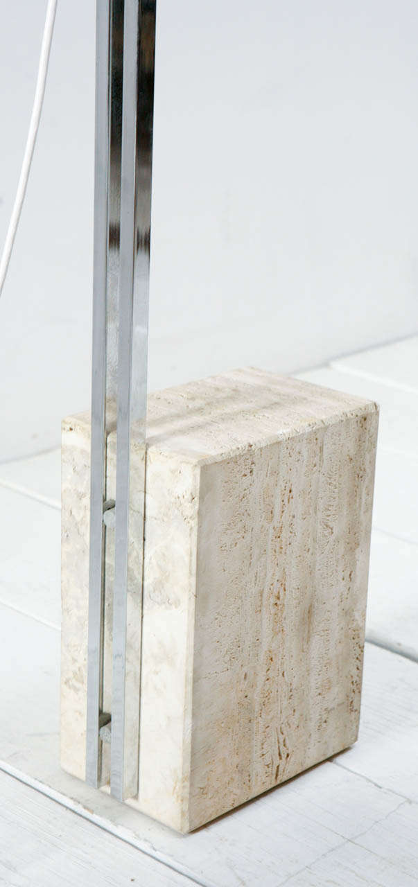 Marble Base Chrome Arc Lamp at 1stDibs