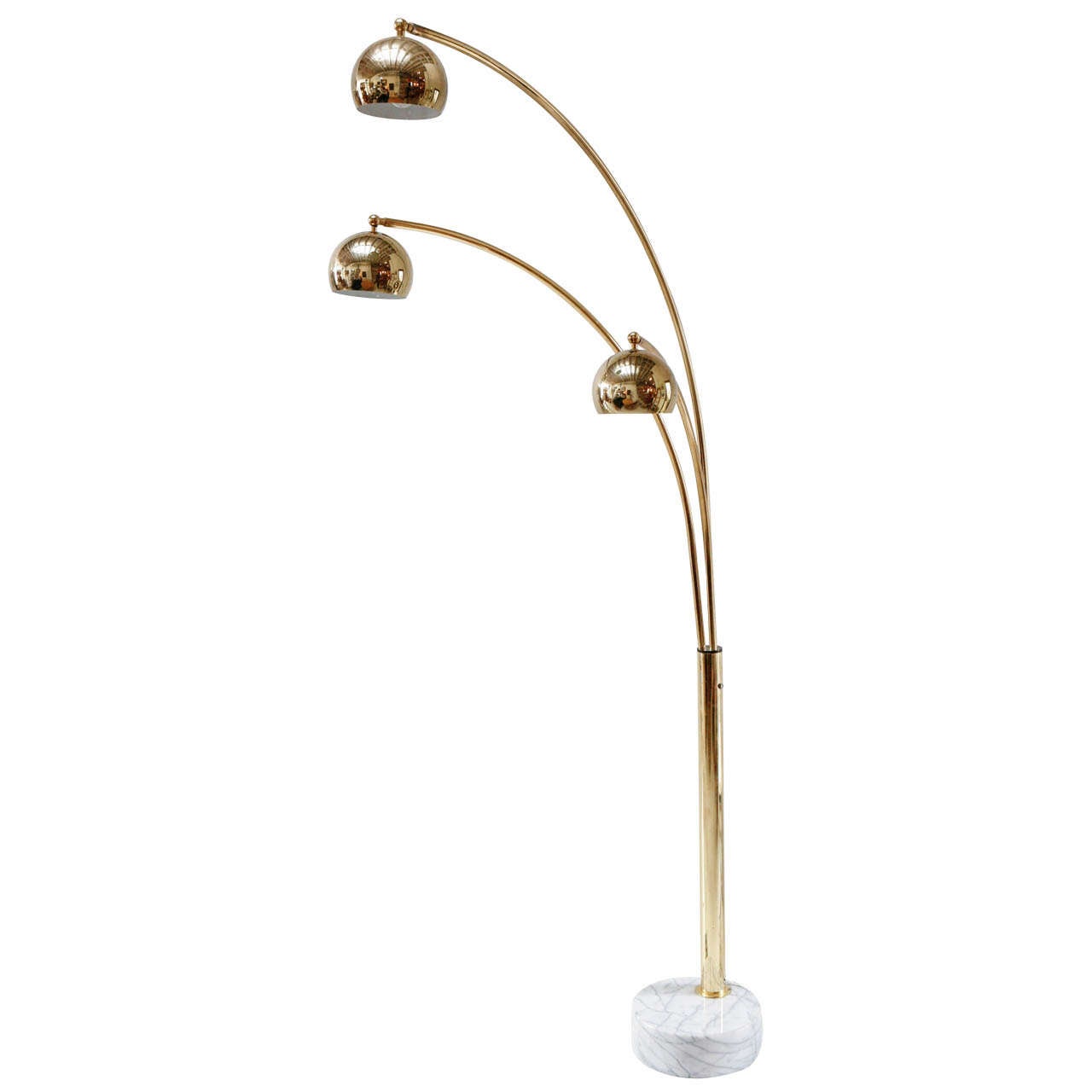 Vintage Brass and Marble Three Arm Arc Floor Lamp at 1stDibs arc