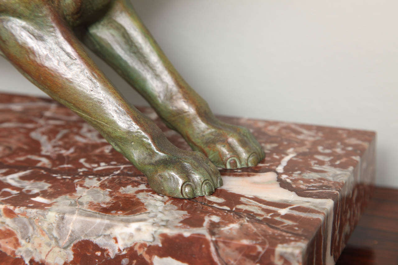 Bronze Panthère en bronze Art Déco par J. Davergne en vente