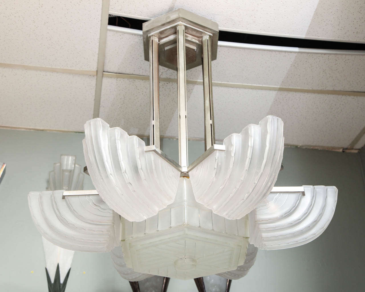 Large and Important Art Deco Chandelier by Sabino For Sale at 1stDibs