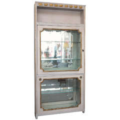 Carved Wood Painted Vitrine Carved Wood Painted Vitrine