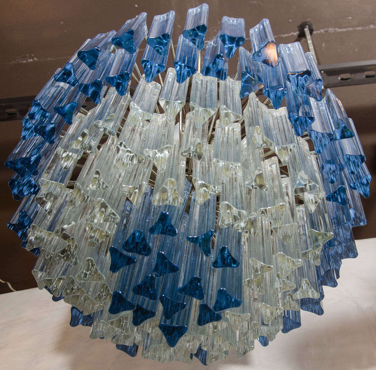 blue crystal pendant light