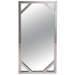Mid-Century Modern Chromed Mirror Attributed to Milo Baughman