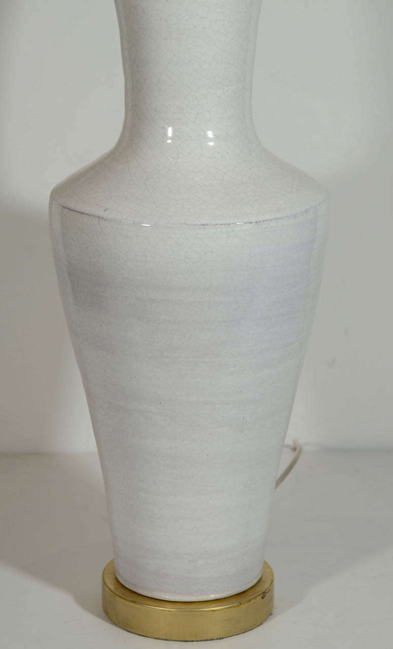 American Pair of Blanc de Chine Custom Pottery Lamps Designed by Bruce Dix