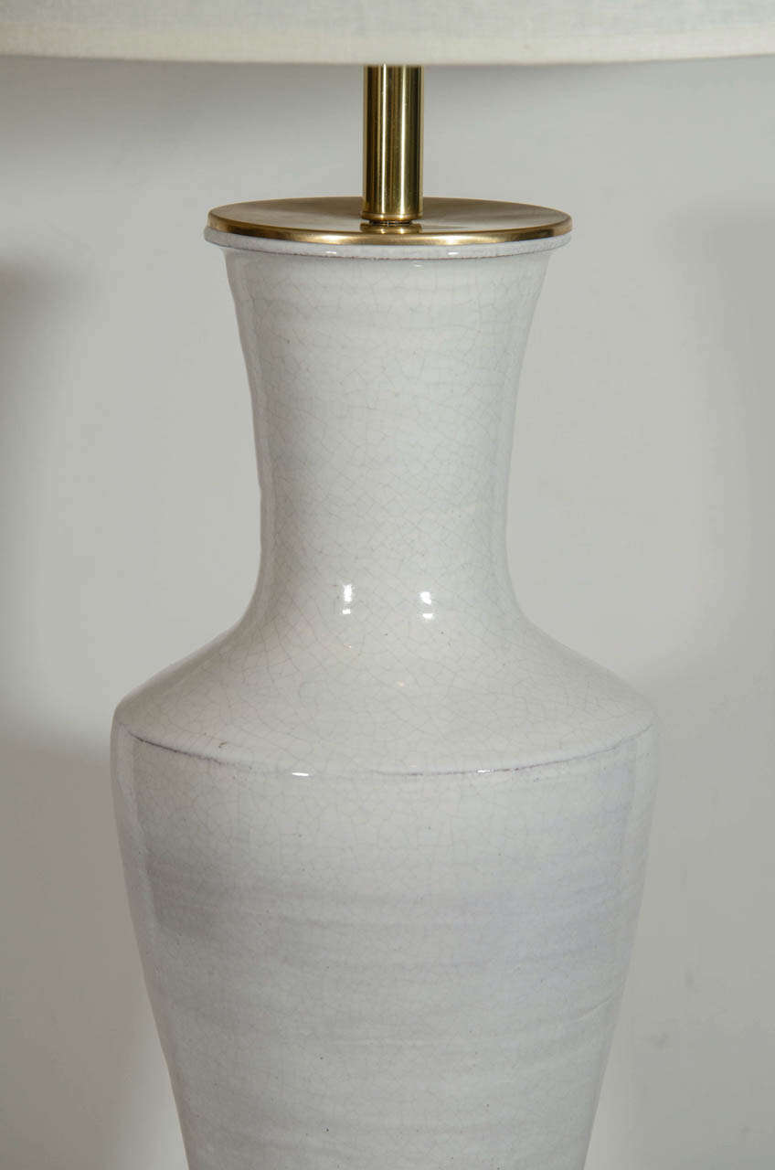 Pair of Blanc de Chine Custom Pottery Lamps Designed by Bruce Dix In Excellent Condition In Fort Lauderdale, FL