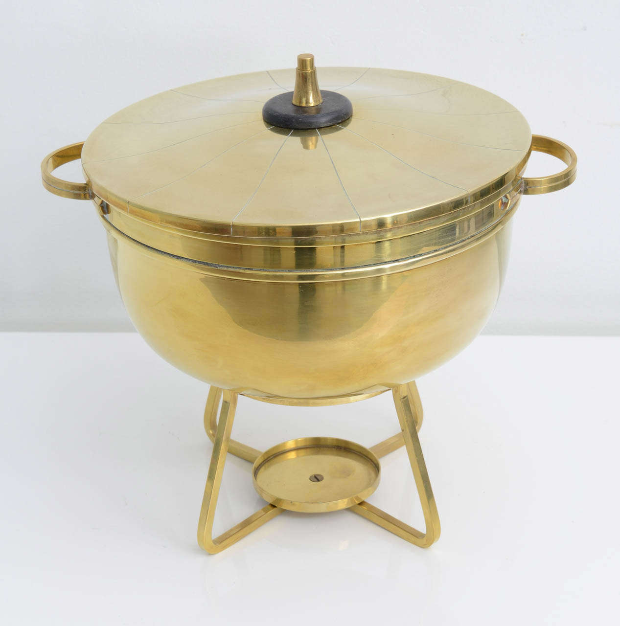 Brass construction with wood accent on lid