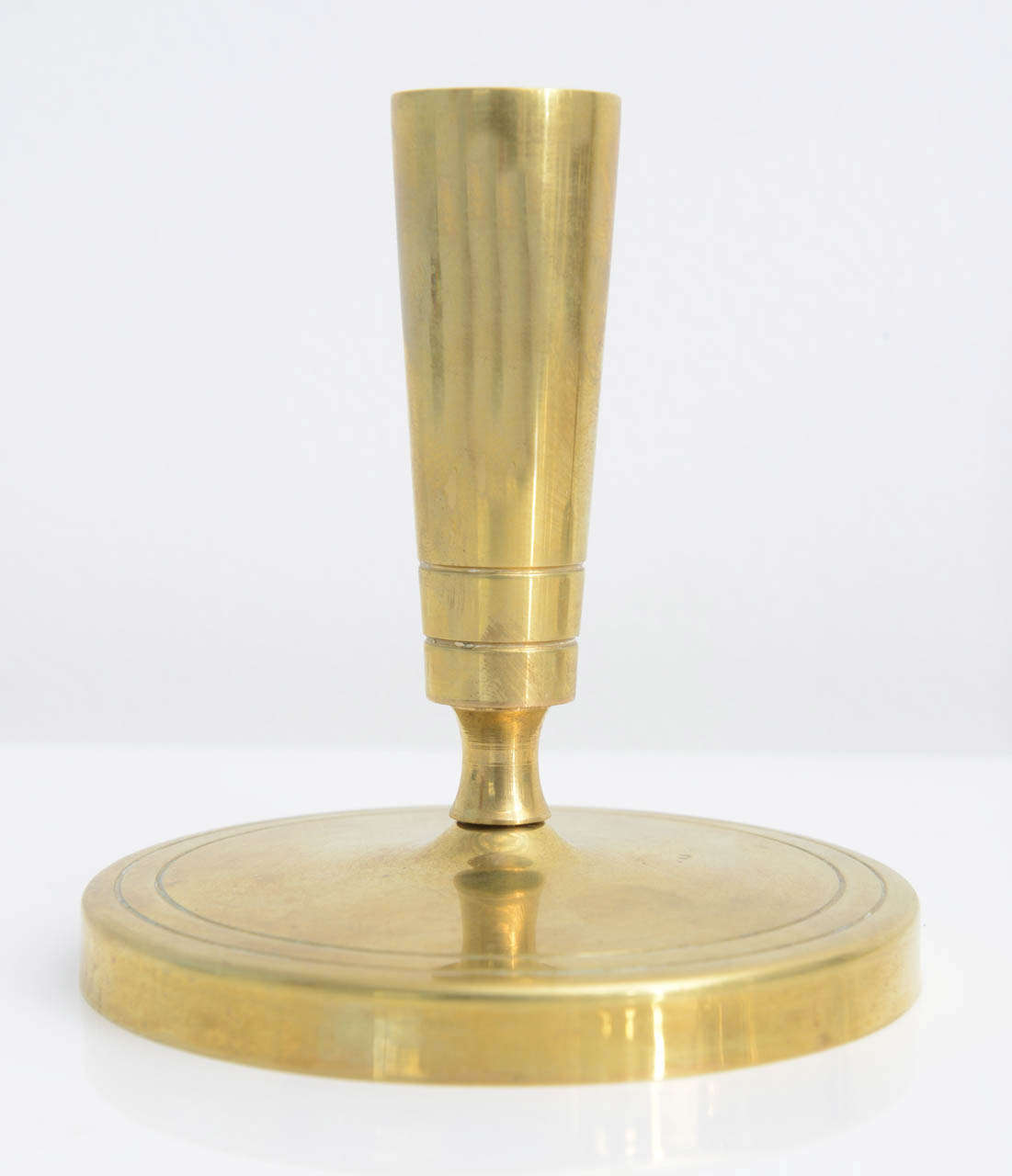 Mid-20th Century Tommi Par zinger for Dorlyn  Silversmiths  Vintage Chic Brass Candleholders