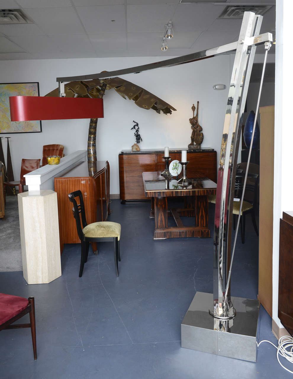 Over-Sized Midcentury Chrome Floor Lamp