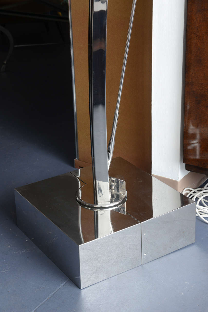 French Over-Sized Midcentury Chrome Floor Lamp