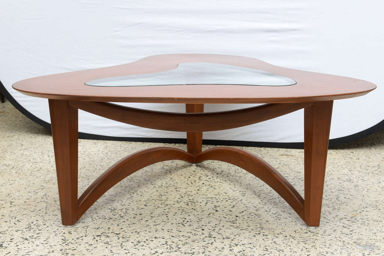 wooden coffee table with glass insert