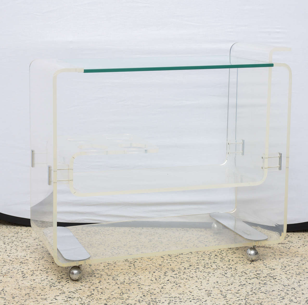 Beautiful on trend lucite bar cart  attributed to Pace Collection made 1960s USA
