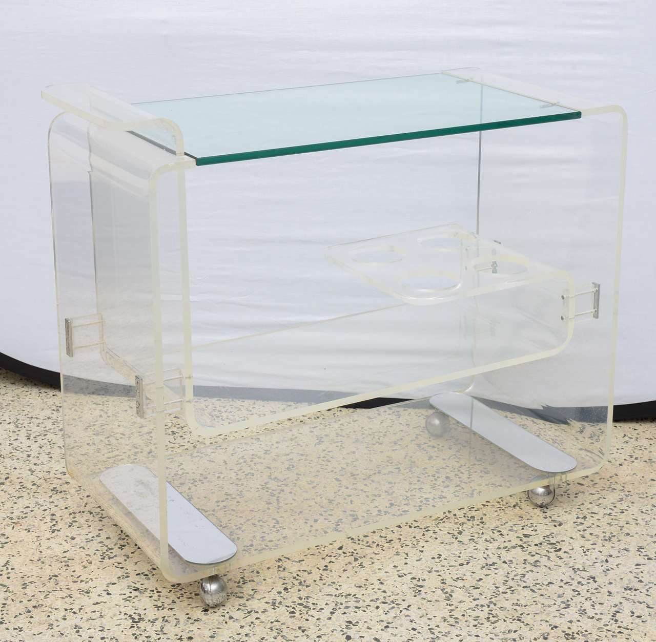 Lucite Bar Cart attributed to Pace Collection, USA 1960s 2