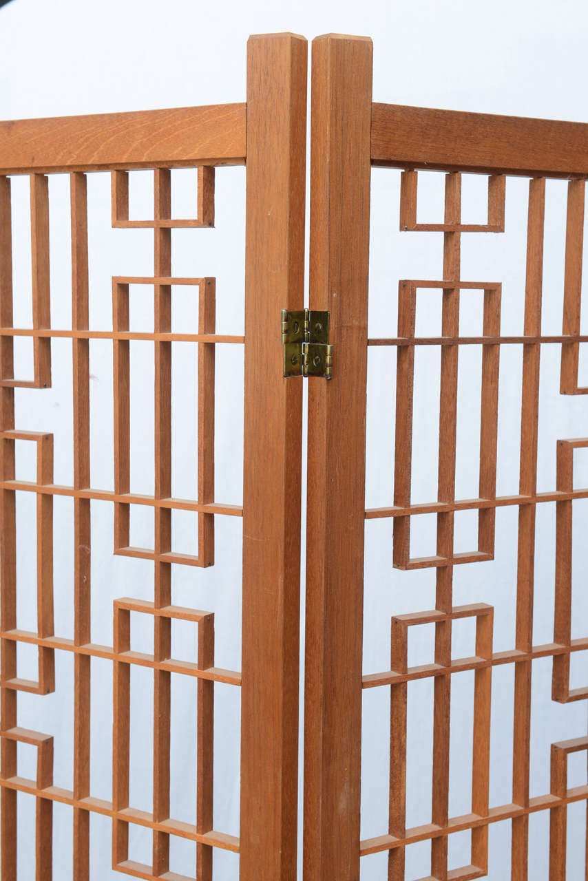 Mid-Century Modern Beautiful Rare Geometric Frank Lloyd Wright Room Divider or Screen, USA, 1955