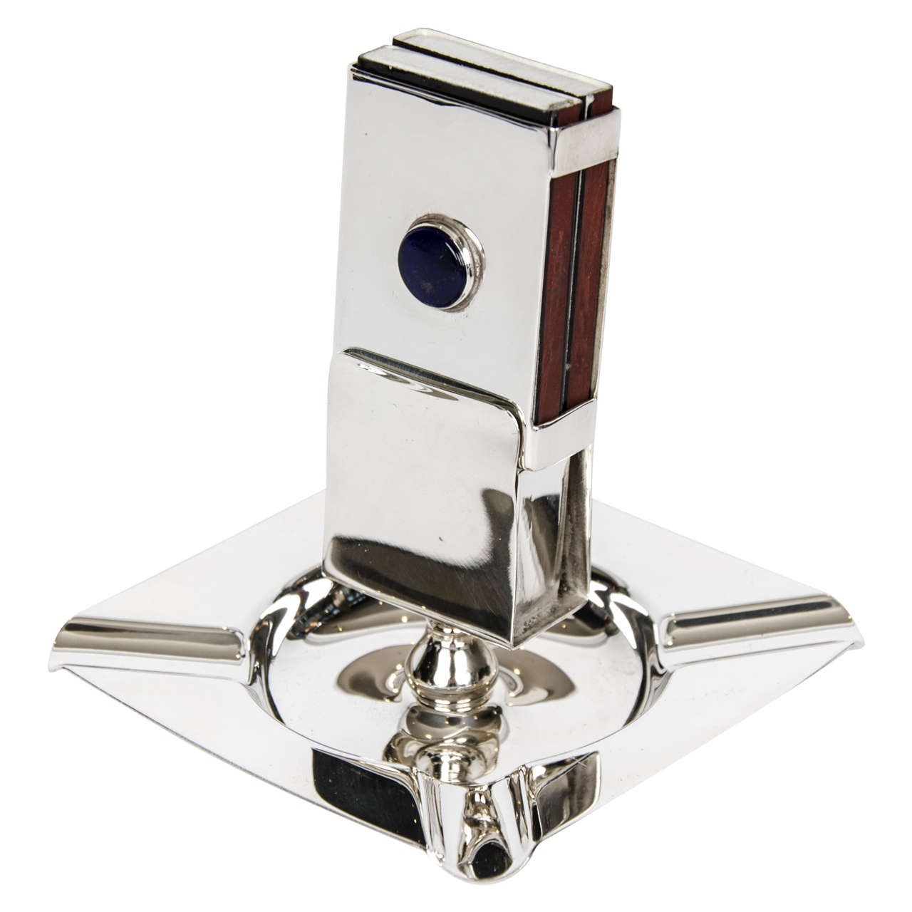 20th Century Silver Plate Ashtray and Matchbox Holder