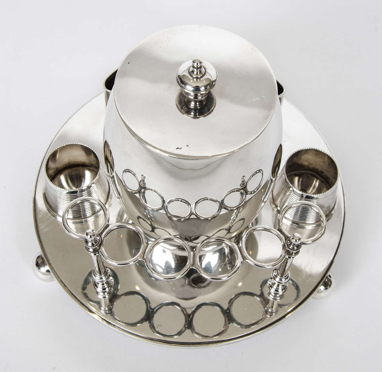 20th Century Silver Plate Smokers Set