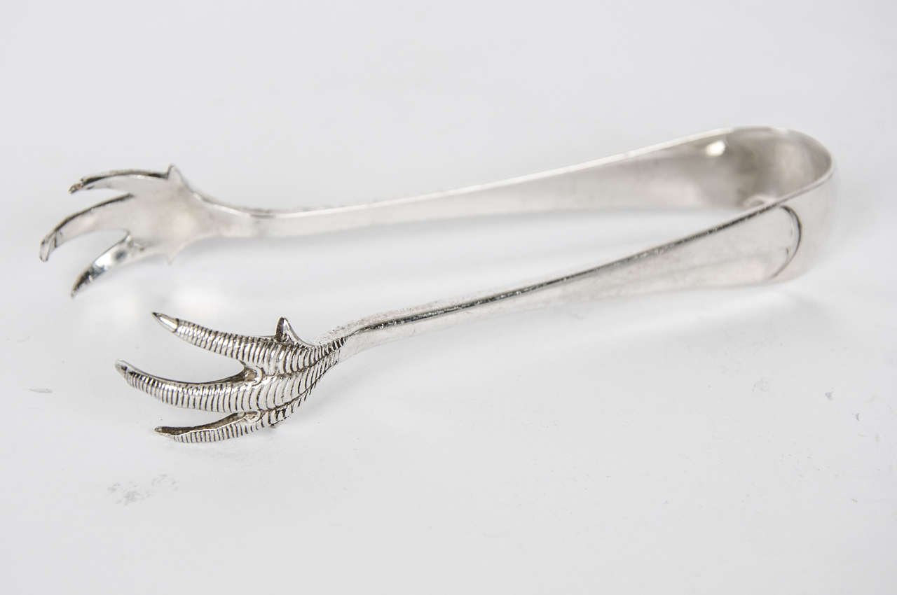 silver plated ice tongs