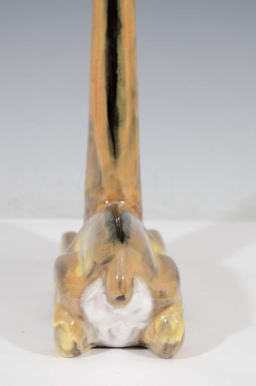 A Midcentury Ceramic Sculpture of a Seated Antelope 1