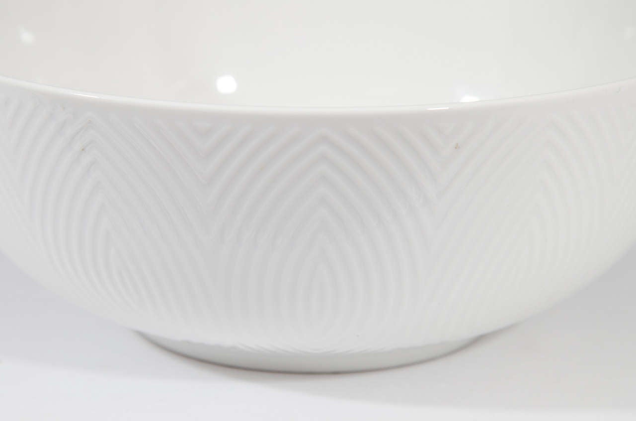 Danish Scandinavian Modern Pair of White Royal Copenhagen Bowls by Axel Salto