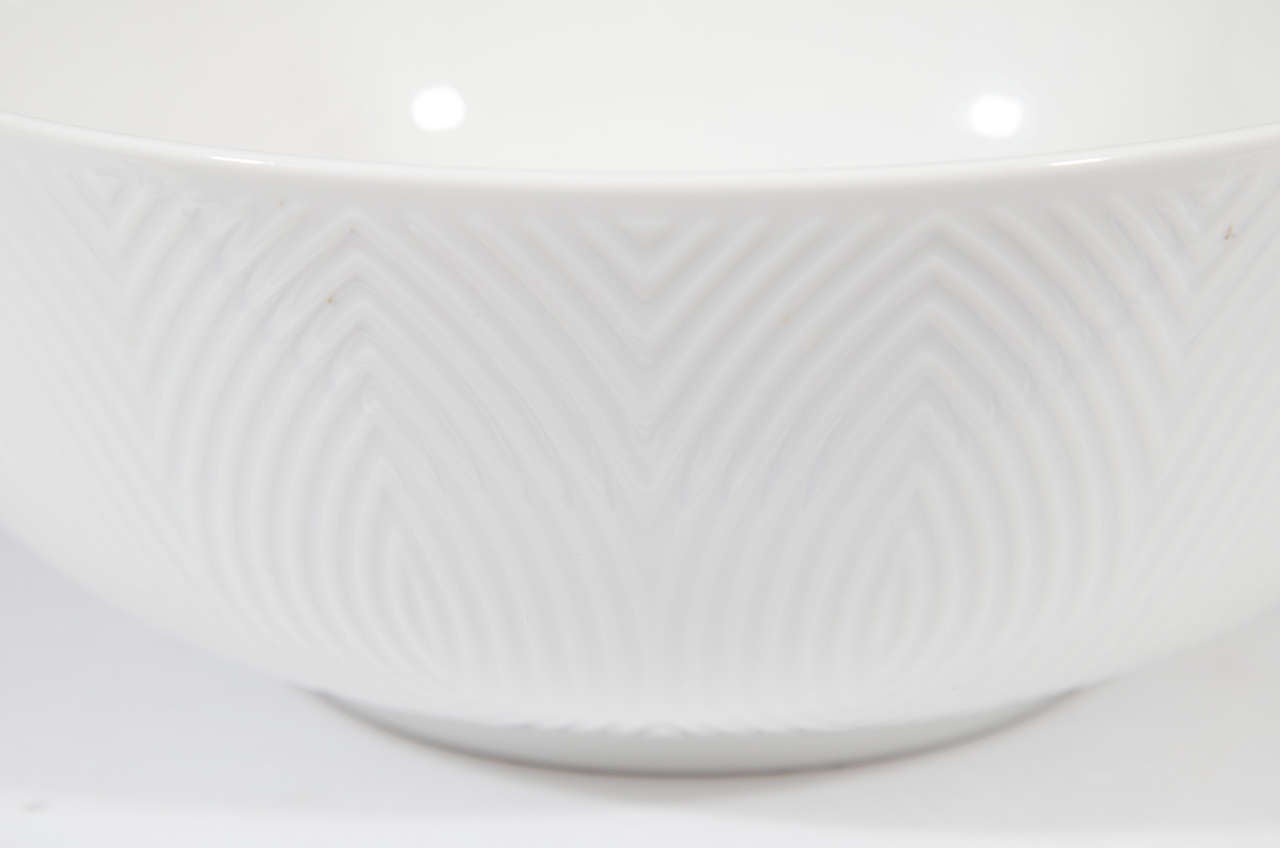 20th Century Scandinavian Modern Pair of White Royal Copenhagen Bowls by Axel Salto