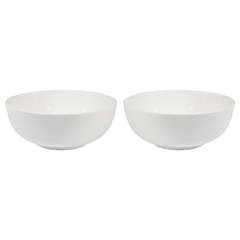 Scandinavian Modern Pair of White Royal Copenhagen Bowls by Axel Salto