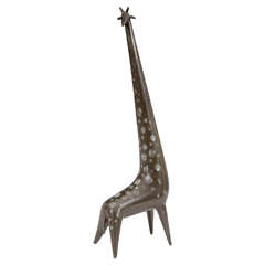 20th Century Abstract Metal Giraffe Sculpture