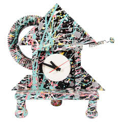 Vintage Richard Birkett Memphis Style Fantasy Splatter Paint Clock 8