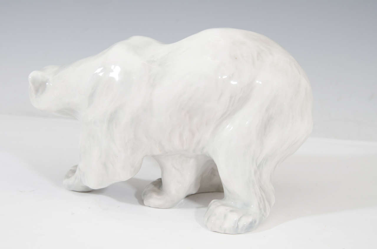 Danish Vintage Royal Copenhagen Polar Bear Sculpture #1137