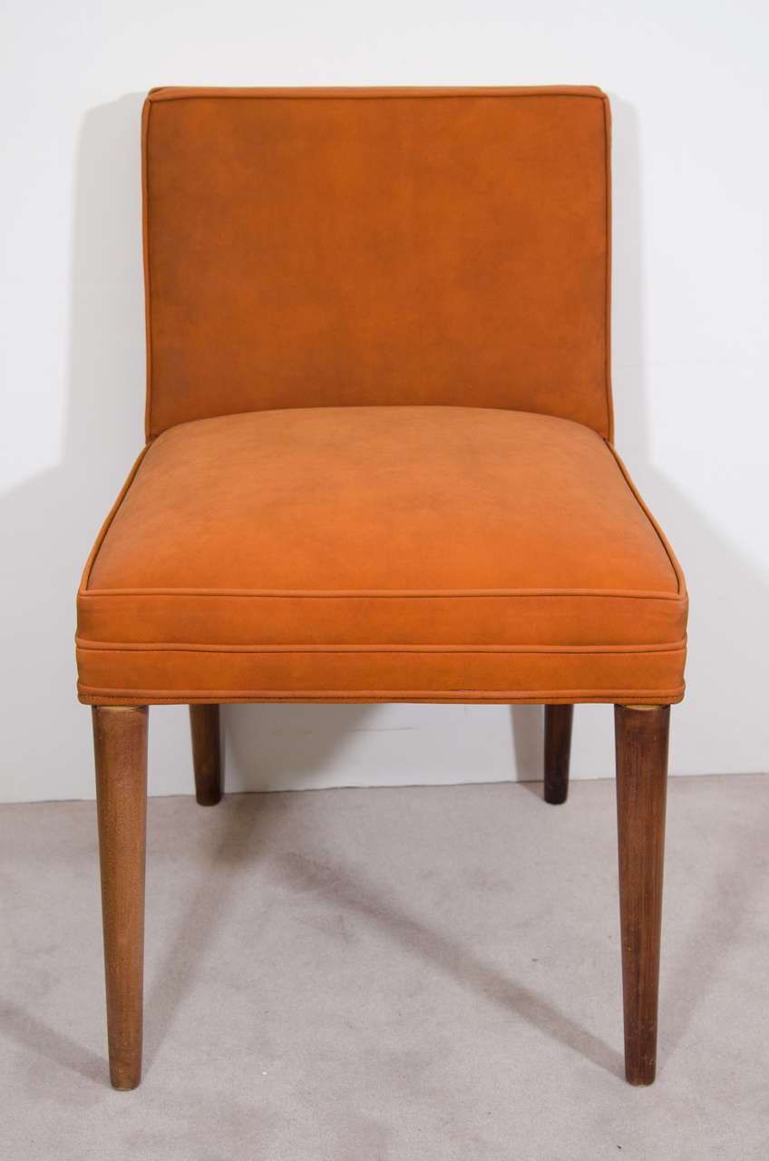 Midcentury Set of Four Rust Colored Tommi Parzinger Dining Chairs