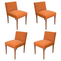 Midcentury Set of Four Rust Colored Tommi Parzinger Dining Chairs