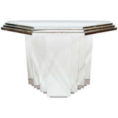 Vintage Mirrored Console Table with Layers Vintage Mirrored Console Table with Layers