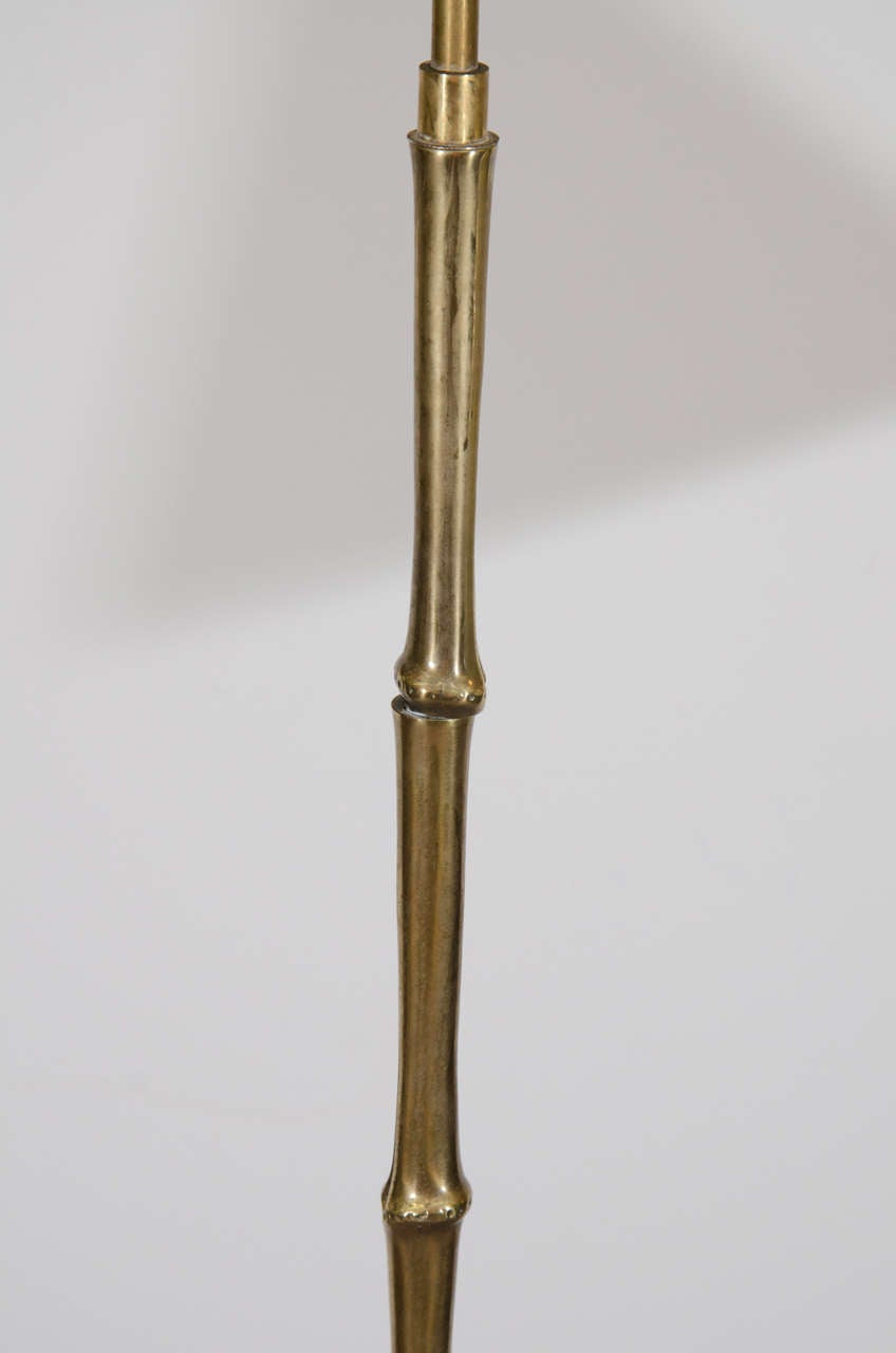 Vintage Brass 'Bamboo' Reading Floor Lamp in the Style of Maison Baguès 3