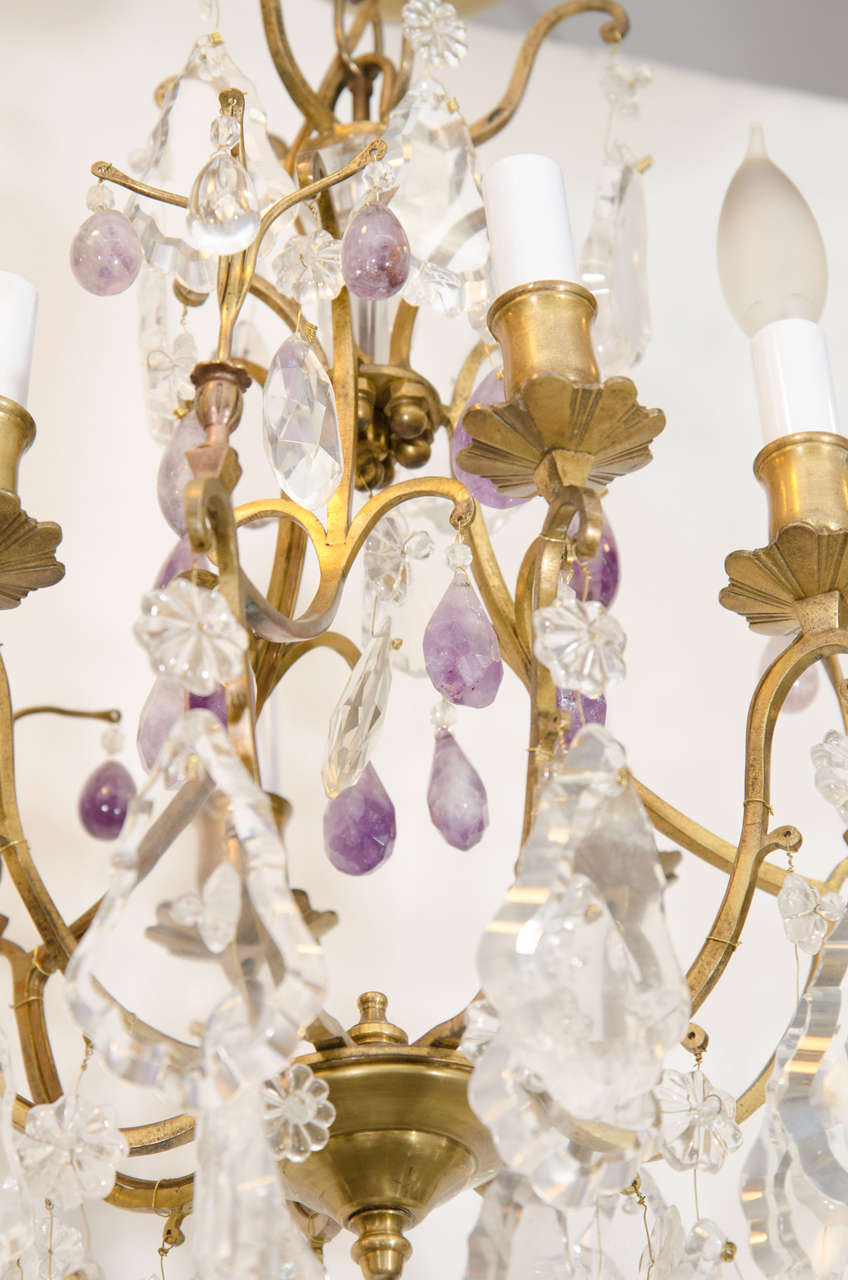 Gold Gilt Crystal Chandelier With Purple Amethyst For At 1stdibs Louis Xvi Gold Gilt Crystal Chandelier With Purple Amethyst For