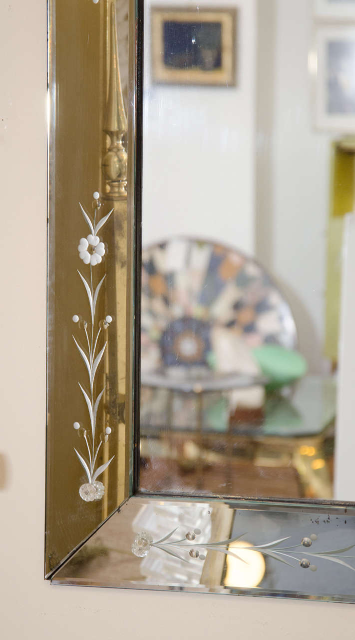 Beveled Italian Venetian Wall Mirror, ca. 1940s