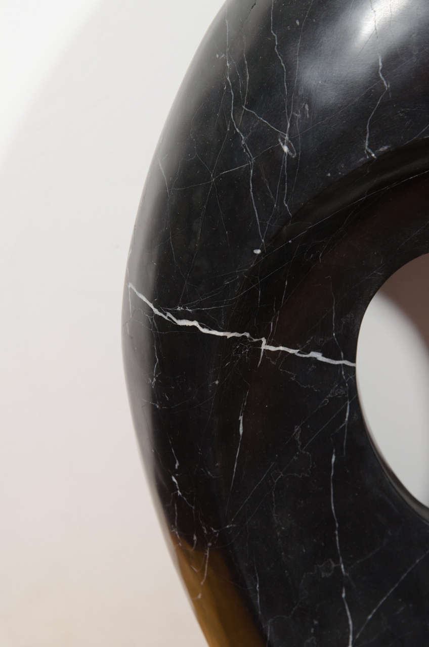 American Contemporary Black Oval Marble Sculpture by Kelly Wearstler