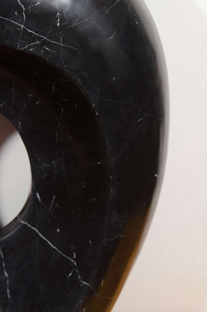 Contemporary Black Oval Marble Sculpture by Kelly Wearstler In Good Condition In Astoria, NY
