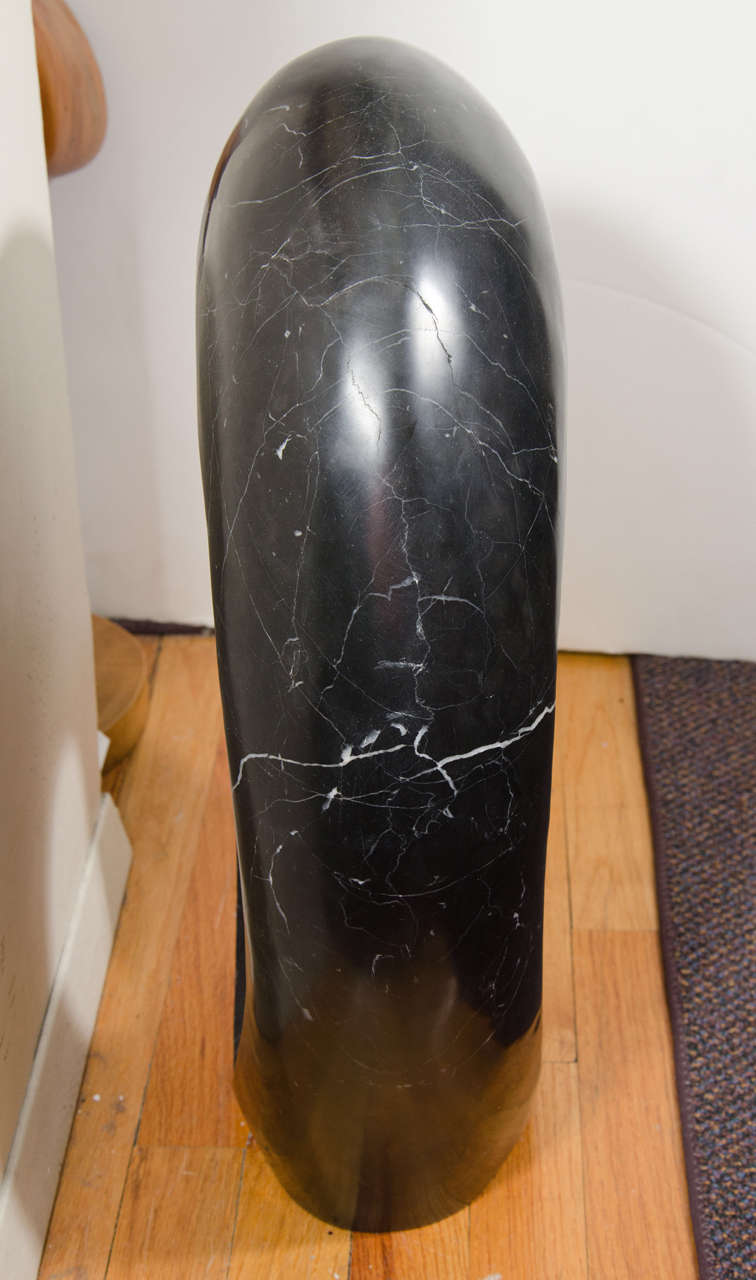 Contemporary Black Oval Marble Sculpture by Kelly Wearstler 1