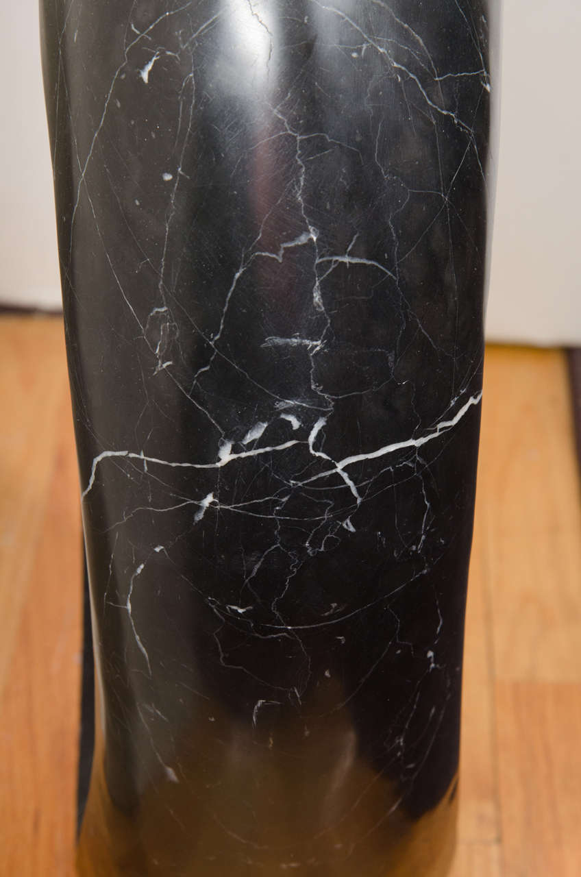 Contemporary Black Oval Marble Sculpture by Kelly Wearstler 2
