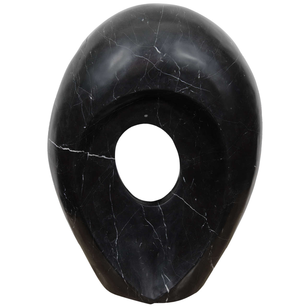 Contemporary Black Oval Marble Sculpture by Kelly Wearstler