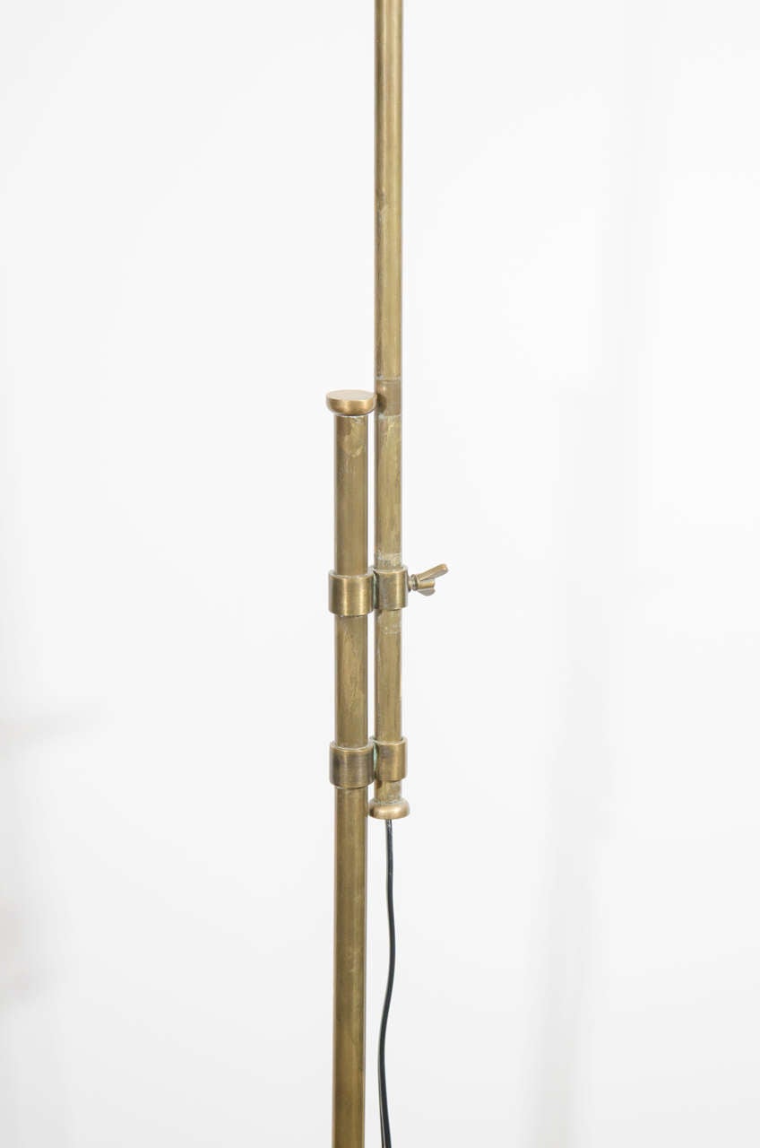 Mid-Century Modern A Midcentury Brass Floor Lamp with Adjustable Pole