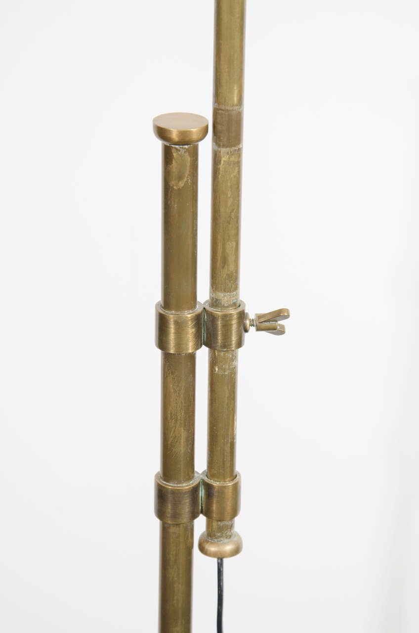 A Midcentury Brass Floor Lamp with Adjustable Pole 1