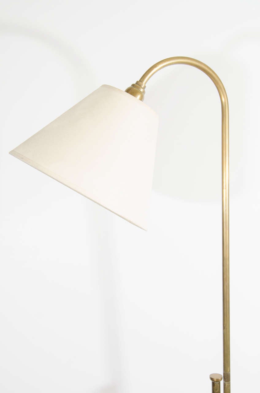 A Midcentury Brass Floor Lamp with Adjustable Pole 2