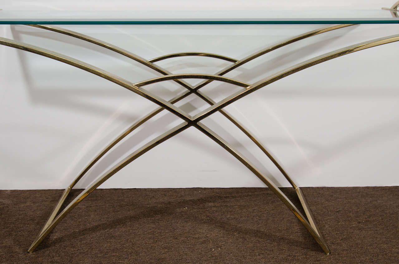 curved console table