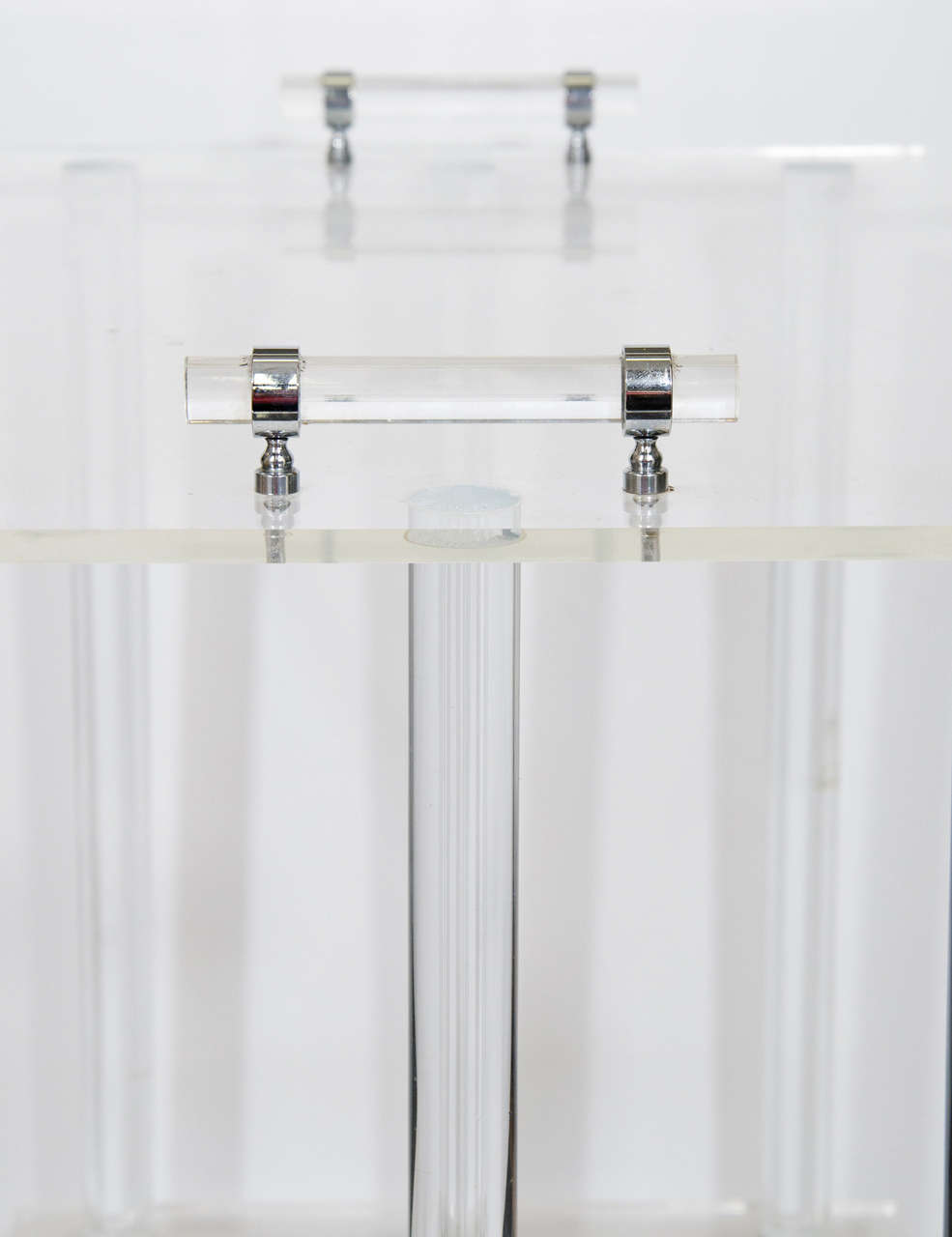 A Midcentury Two-Tier Lucite Service and Bar Cart on Casters 1