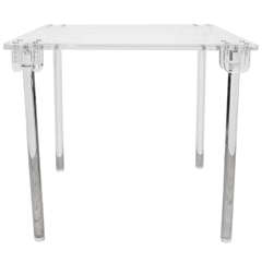 Midcentury Folding Lucite Game Table by Charles Hollis Jones