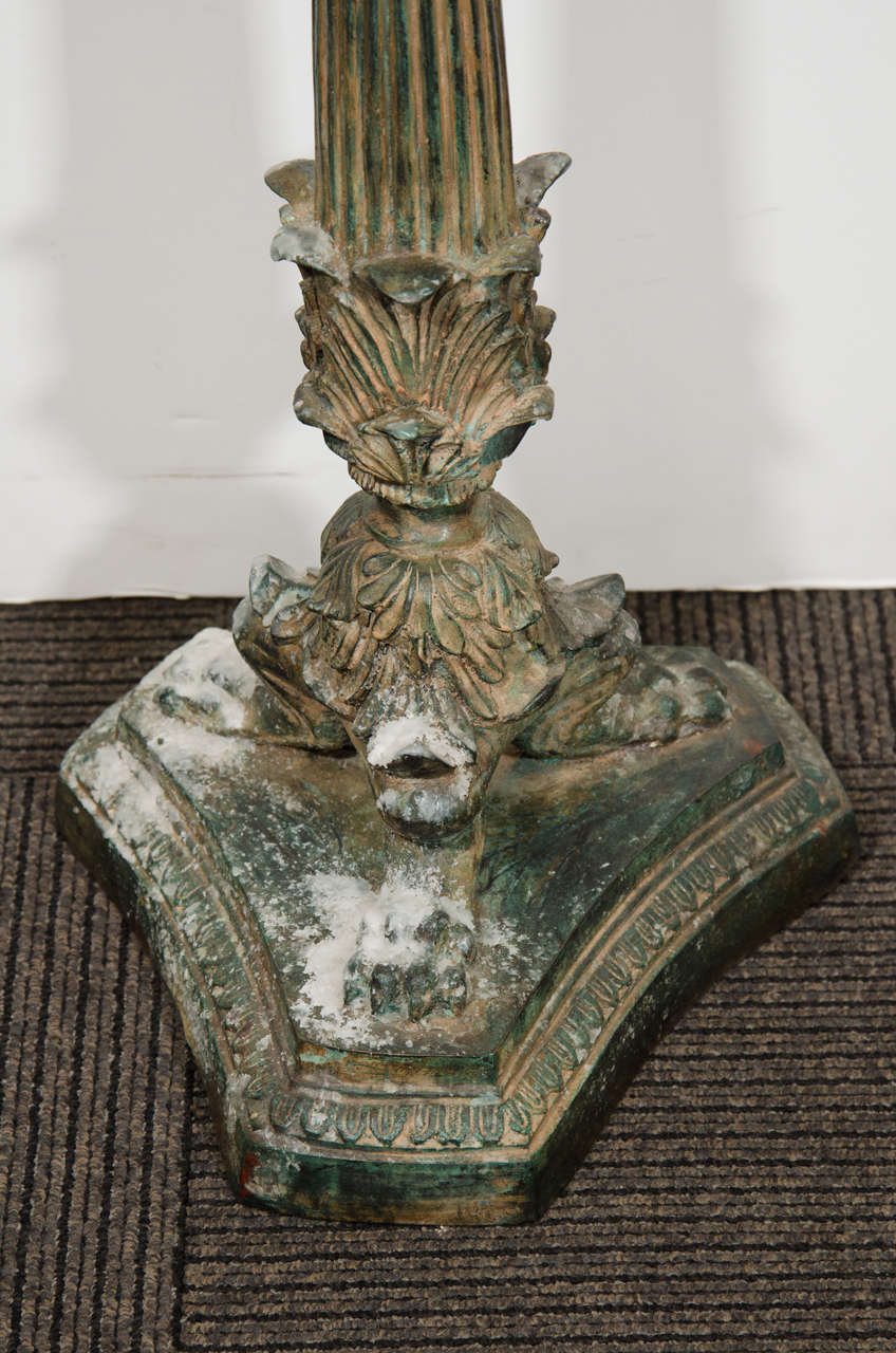 19th Century An Antique Pair of Monumental Bronze Six-Light Candelabras