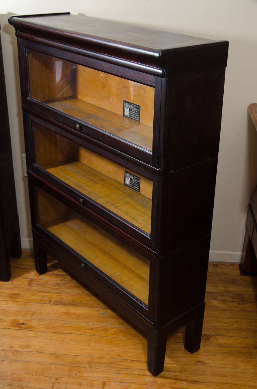 Antique Pair of Rare Mahogany "Viking" Barrister Bookcases at 1stDibs