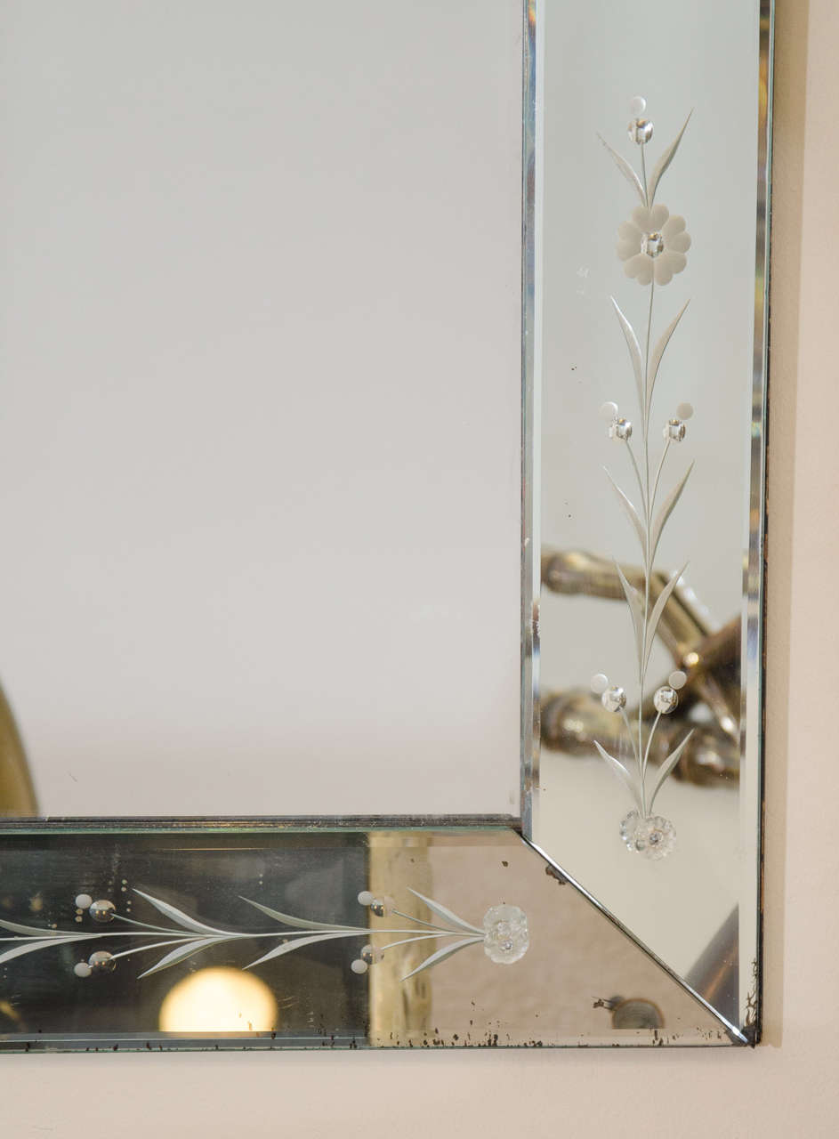 Large Italian Wall Mirror, ca. 1940s For Sale at 1stdibs