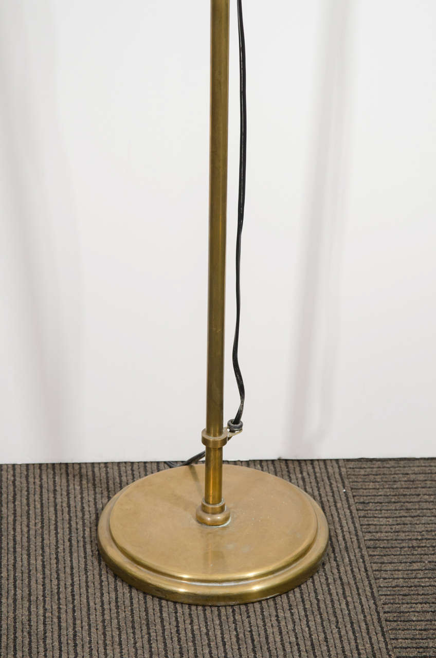 A Midcentury Brass Floor Lamp with Adjustable Pole at 1stDibs